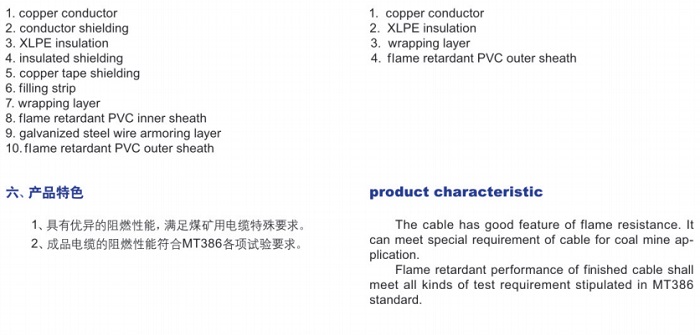 煤礦用電力電纜及交聯阻燃電力電纜